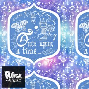 Once upon a time galaxy seamless pattern
