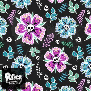 Summer Skull flower charcoal