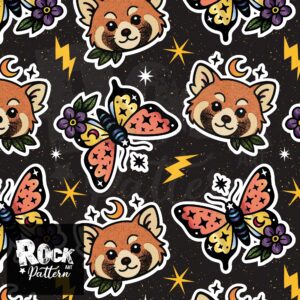 Red panda black stickers