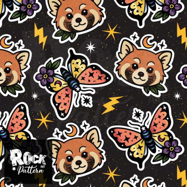 Red panda black stickers