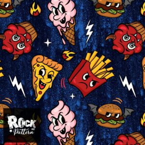 Alt Food handdrawn seamless pattern