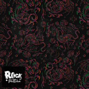 handdrawn dragon lace seamless pattern