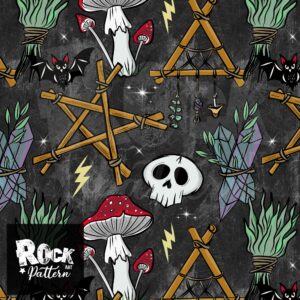 Whitchy magic elements handdrawn seamless pattern