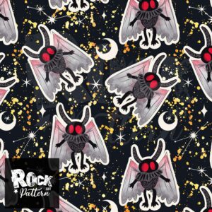 2026 Mothman handdrawn seamless pattern