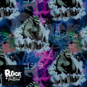 Hand drawn seamless pattern : Godzilla