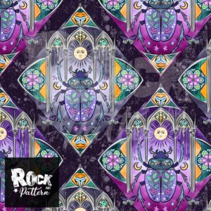Hand drawn seamless pattern : gothic beetle