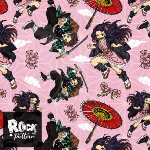 Handdrawn seamless pattern of Demon S
