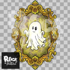 Hand drawn baroque ghost PNG for sublimation products