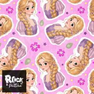 Seamless pattern of a braided girl